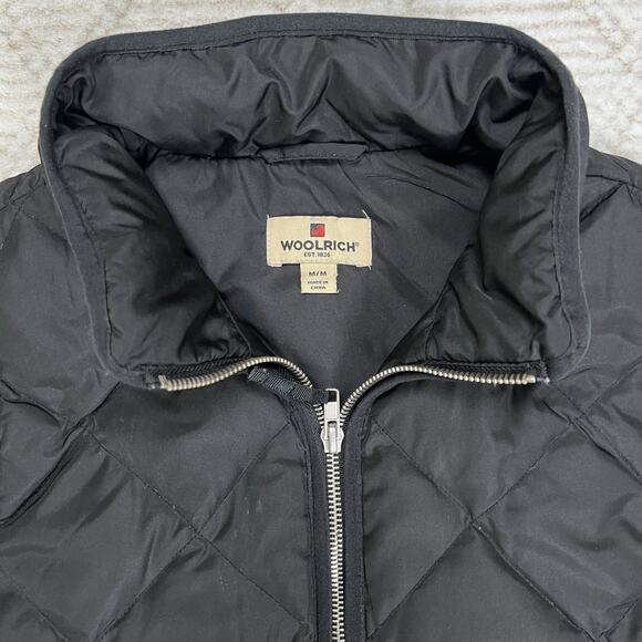 Woolrich Black Quilted Puffer Duck Down Filled Vest Jacket Womens Size Medium - Picture 2 of 10